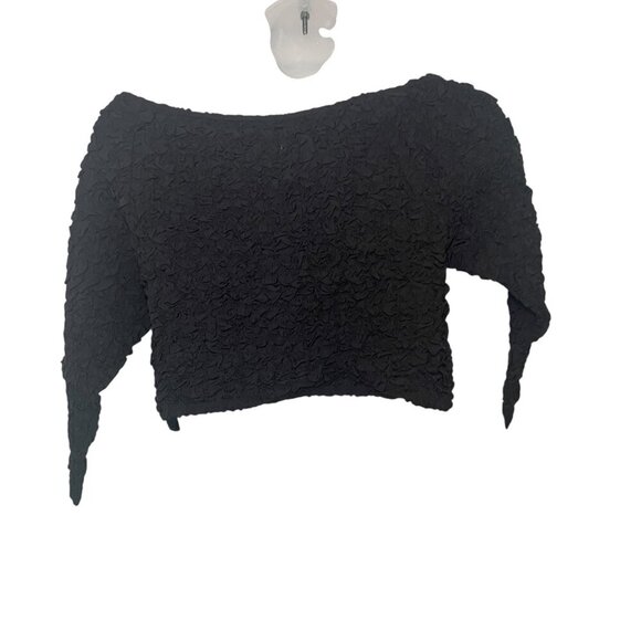 Mara Hoffman Aja Cropped Popcorn Top Black 2X NWT $315 - Picture 4 of 5